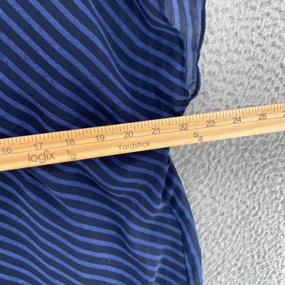 Chicos Top Womens 3 US Extra Large Alamo Navy Striped Asymmetric Short Sleeves - Picture 10 of 12